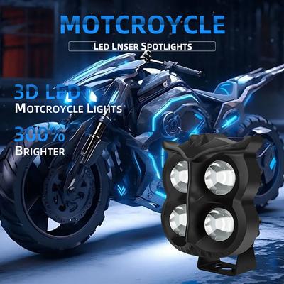 1 projecteur LED pour moto, lampe de course en forme de hibou, 4 modes d'éclairage, double couleur, blanc, jaune, stroboscope, feu antibrouillard, 12 V-80 V