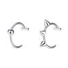 Not Piercing Lip Jewelry Punk Clip on Lip Rings Unique Body Accessory Gothic Design Stainless Steel Texture for Daily