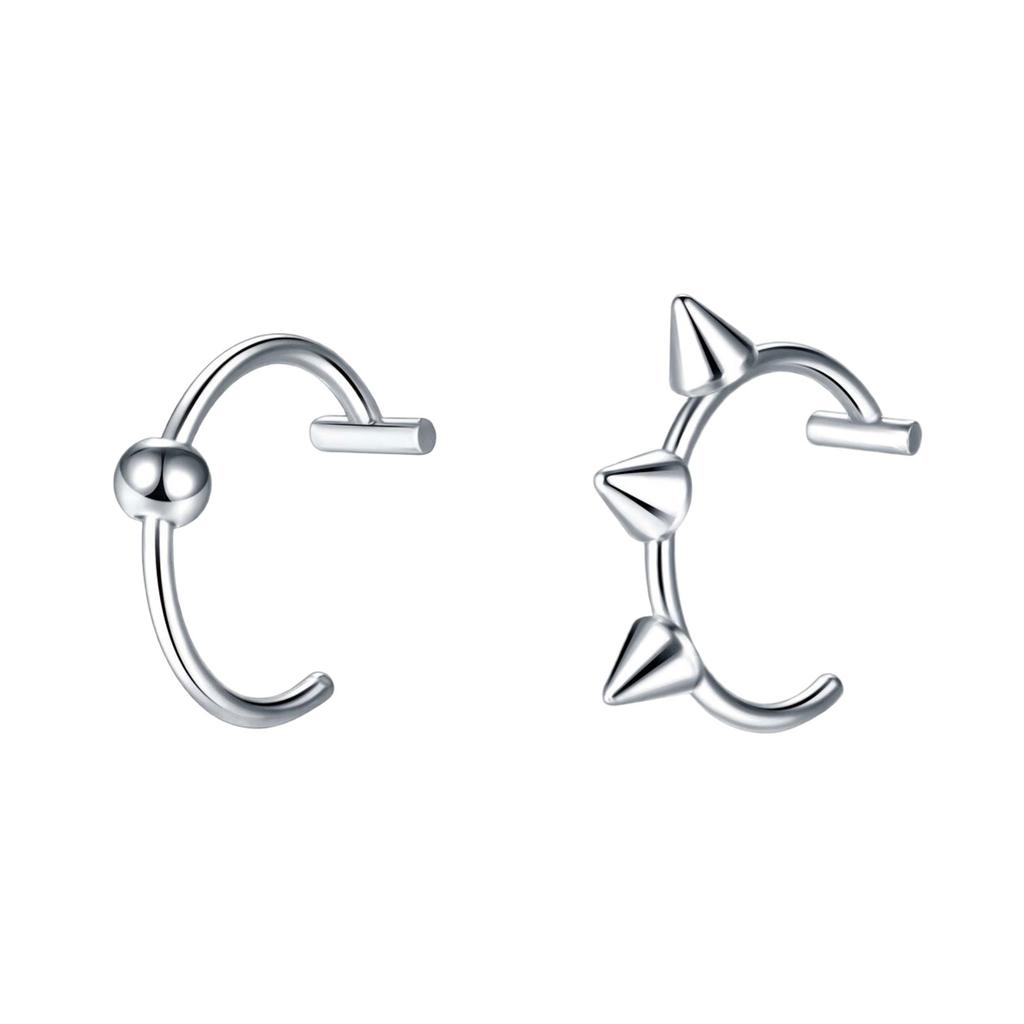 Not Piercing Lip Jewelry Punk Clip on Lip Rings Unique Body Accessory Gothic Design Stainless Steel Texture for Daily