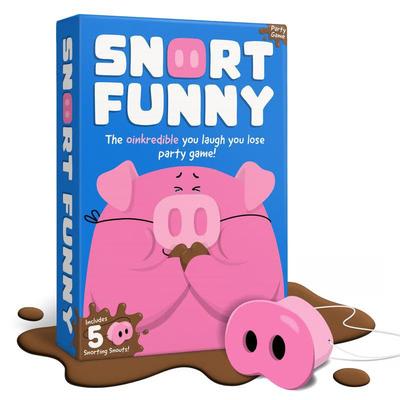Hot The Party Game Where Smiling Means Youlose, Snorts-funny Board Game For Family Friend, 5 Toy Pig Noses & Challenge Cards