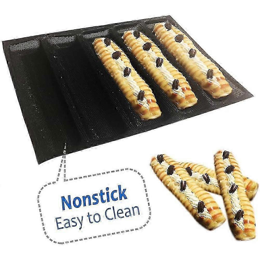 Silikon Perforierte Backformen Sandwichform Baguette Brotbackform Lebensmittelmatte 5 Laibe Antihaft Backpapier