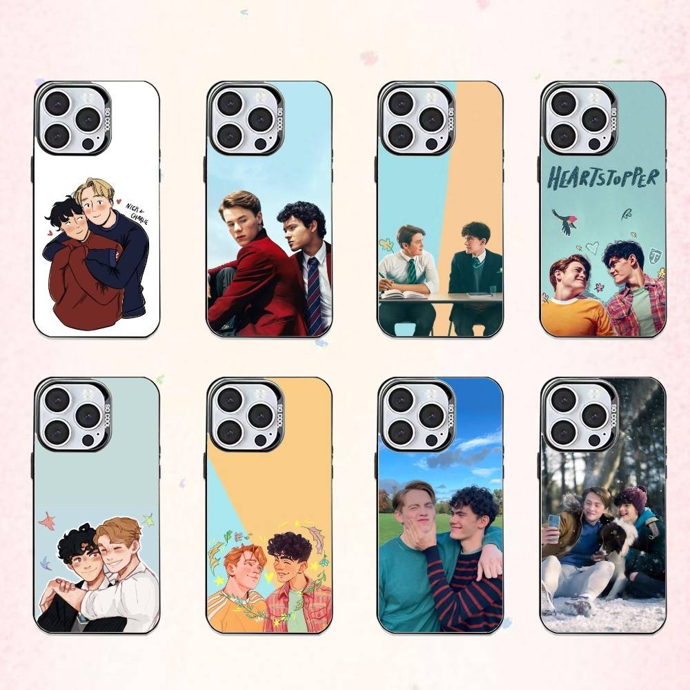 W-Warm New H-Heartstopper Movie Phone Case For iPhone17,16,15,14,13,12,11 Plus,Pro Max Colored Silver Plated Inside Cover