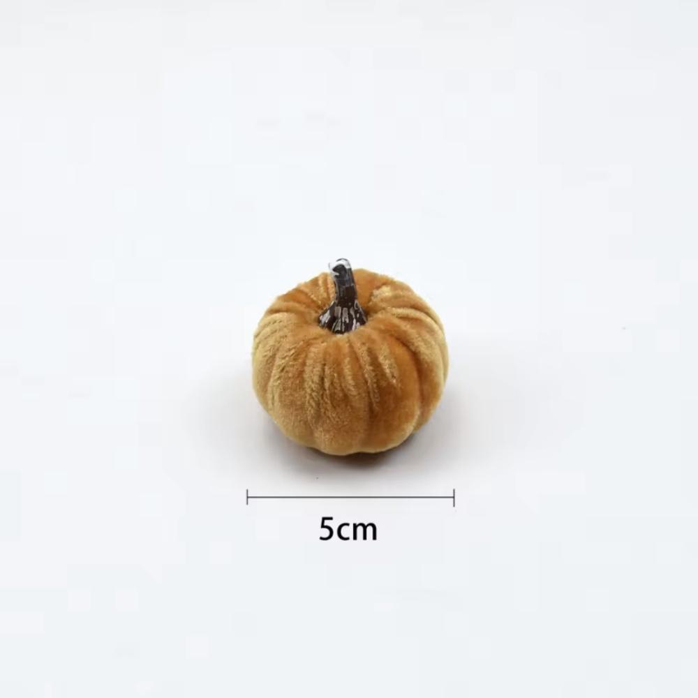 10pcs Velvet Artificial Pumpkin Decor Desktop Pumpkin Ornament Autumn Fall Thanksgiving Harvest Festival Halloween Decoration