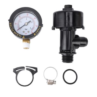 Valvola di sfiato aria manuale ad alto flusso Valvola di sfiato aria per filtro piscina con manometro Sostituzione O