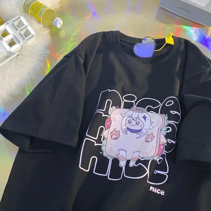 Women T Shirt Fruit Print Harajuku Tshirt Loose Short Sleeve Cute Oversized Tee Clothes Y2k Top Anime Graphic T-shirt