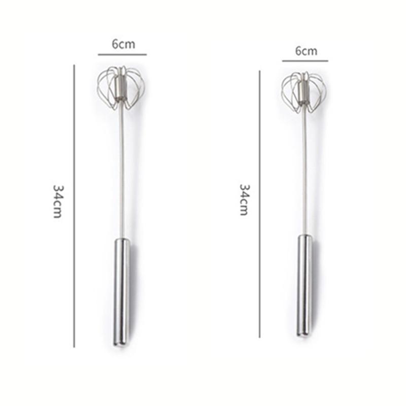 Semi-automatic Egg Beater 304 Stainless Steel Egg Whisk Manual Hand Mixer Self Turning Egg Stirrer Kitchen Accessories Egg Tools
