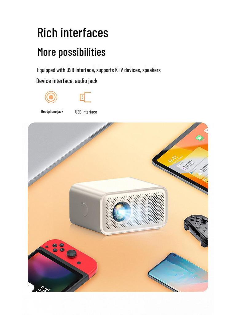 Ultra HD Mobile Projector for Home & Dorm Theater