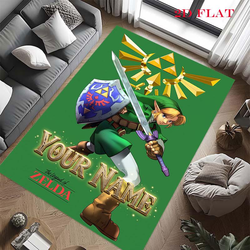 Custom Legend Zelda Carpet Rug for Living Room Bedroom Home Sofa Decoration,Kids play Nonslip Floor Mat