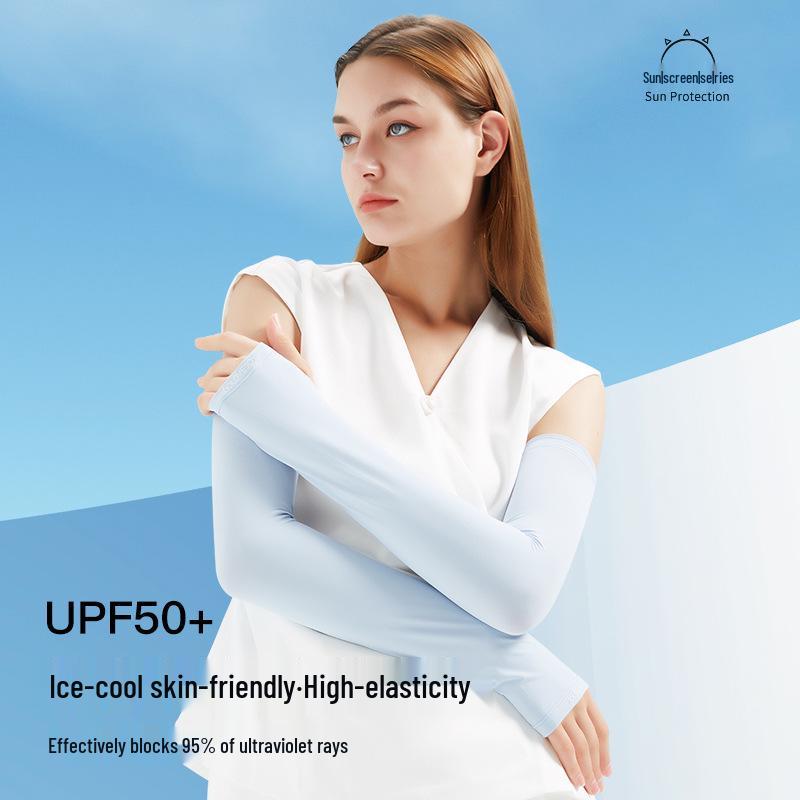 23 Manches de Bras de Protection Solaire en Soie Glacée Améliorées pour Femmes - Été Sports de Plein Air & Conduite