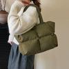 Fashionable Minimalist Puff Shoulder, Crossbody & Handheld Square Cotton-Padded Tote Bag, 2025 Niche Versatile Handbag