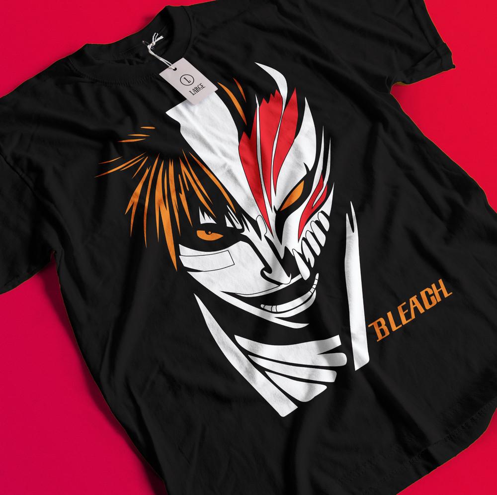 Bleach Anime Tshirt Ichigo Bankai T-Shirt Aizen Yhwach Tee Zaraki Kenpachi Shirt BB065