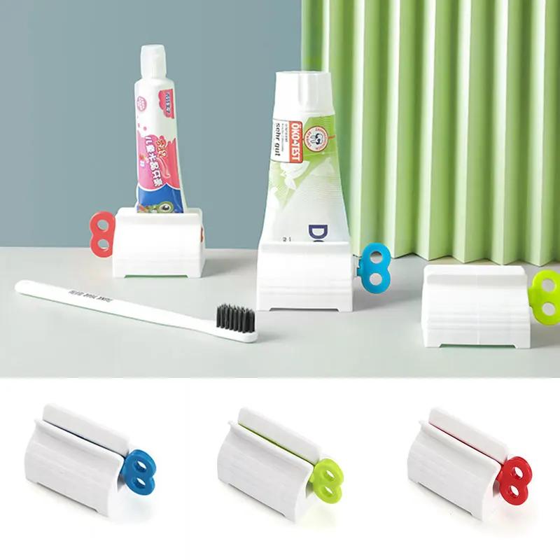 2pecs Toothpaste Holder Rolling Tooth Paste Squeezer Toothpaste Dispenser Tube Squeezer Facial Cleanser Press Bathroom Accessories
