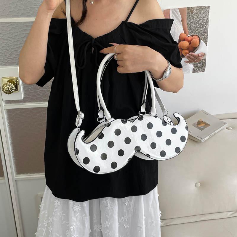 2025 Japanese Cute Polka Dot Irregular Handheld and Crossbody Beard Bag