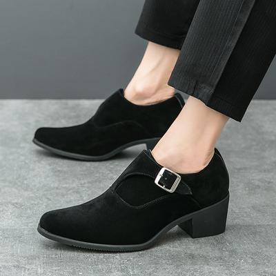 Hoge Hak Schoenen Jurk Man Suède Formeel Kantoor Leren Schoenen voor Mannen Elegant Zakelijk Verhogende Schoenen Verhoog 6cm Man Platform