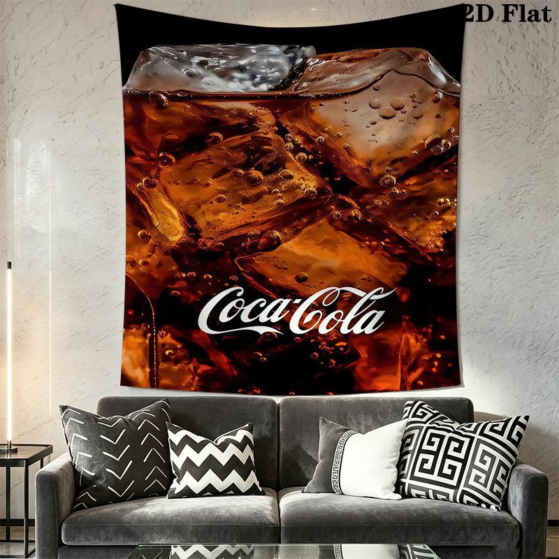 Retro Cocacola Wall Tapestry Tapestry Wallmounted Background Cloth Homestay Soft Decoration Tapestry Home Decor Background Wall Hanging Cloth