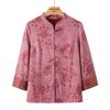 Yuzhaolin Women's New Chinese Style Printed Stand Collar Shirt