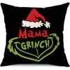 Green-haired Monster Pillow Cover Linen Christmas Pillow Cover Living Room Sofa Lumbar Cushion Cover