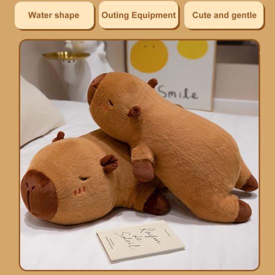 Plyšová hračka Kreslené zvíře Kapybara Tvar Polštář s PP bavlněnou výplní Mazlivý design Uklidňující plyšová panenka