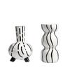 Modern Nordic Black White Striped Ceramic Vase Home Decor for Hotel Apartment Showroom