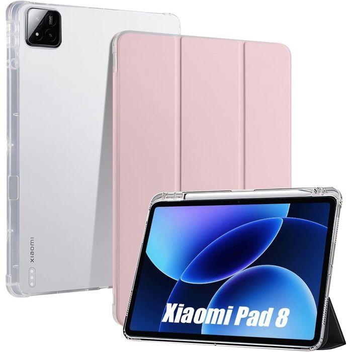 Coque pour Xiaomi Pad 8 / 8 Pro / 9, Protection Hybride Antichoc Renforcé avec Porte-Stylet - Rose