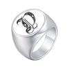 Vnox Personalized Retro Initials Signet Ring for Men, 20mm Wide Band Rings Stainless Steel Letters Custom Jewelry Gifts for Him