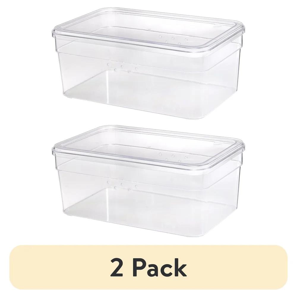 

2 шт. Маленький органайзер для обуви, контейнер для хранения с крышкой, штабелируемый, прозрачный пластик, для женщин и детей United States