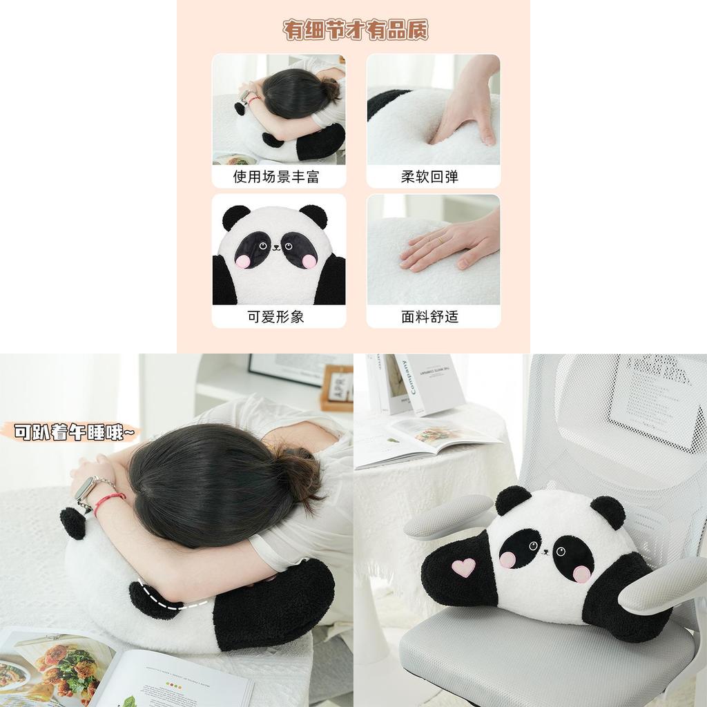 Cute Panda Plush Cushion With Embroidered Animal Design For Living Room Comfort