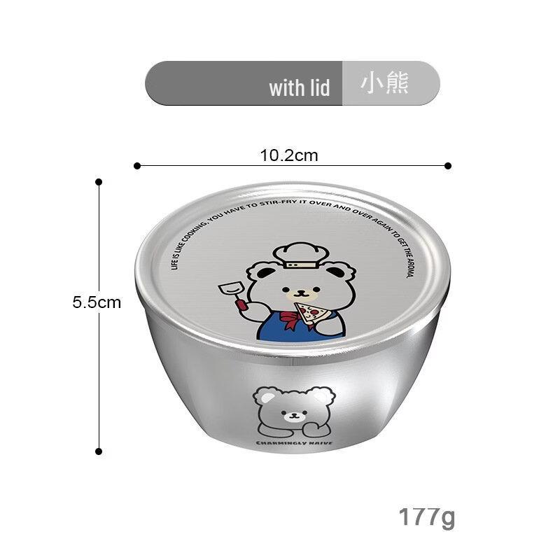 Cartoon Bear Stainless Steel Kids Bowl Set