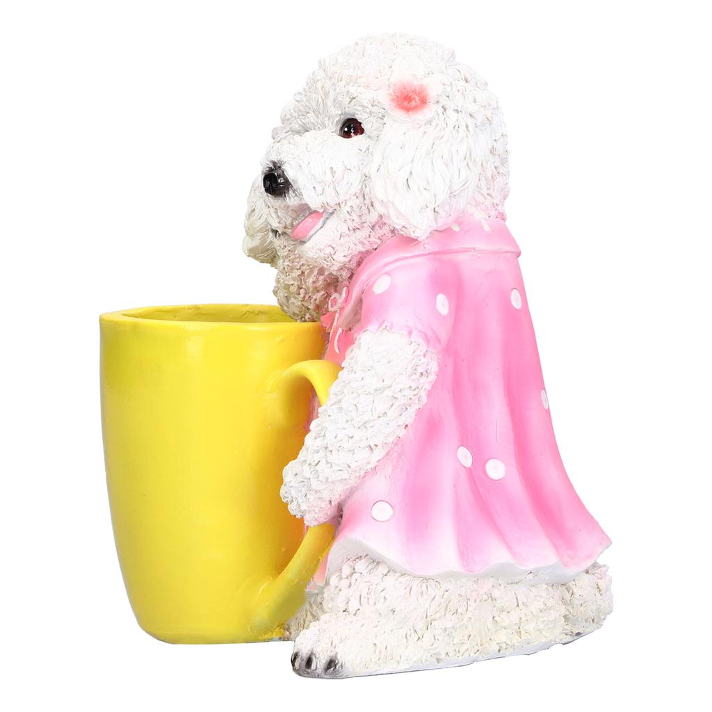Animal Vase Decoration Resin Hand Painted Simulation Dog Flowerpot Ornament for Garden