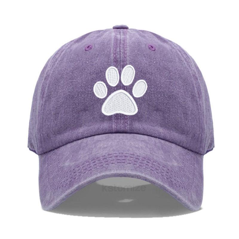 Dog Paw Vintage Washed Cotton High Quality Embroidery Dad Hat  For Men Women Baseball Cap golf caps Snapback Cap Dropshipping