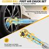 2 Pack Excellent Ball Foot Air Chuck Set, Portable Tire Chuck, 1/4" NPT Closed Flow Tire Inflator Nozzle With Quick Connect, For Air Compressor