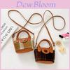 Trendy Brown And Coffee Checkered Mini Crossbody Bag For Kids With Stylish Retro Design