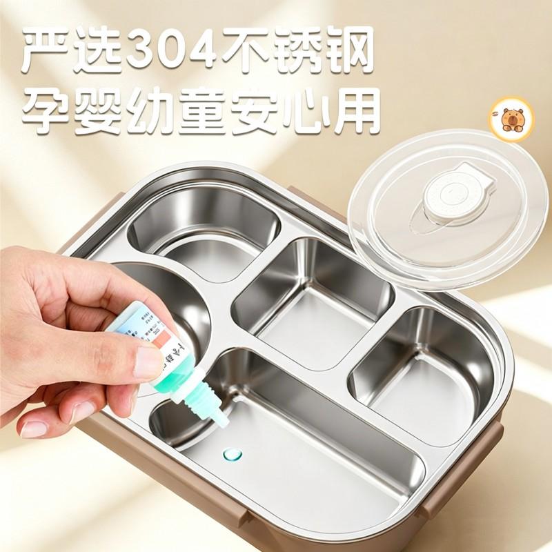 Stainless Steel Insulated Lunch Box With Microwave Safe Compartment Design Office Workers Students