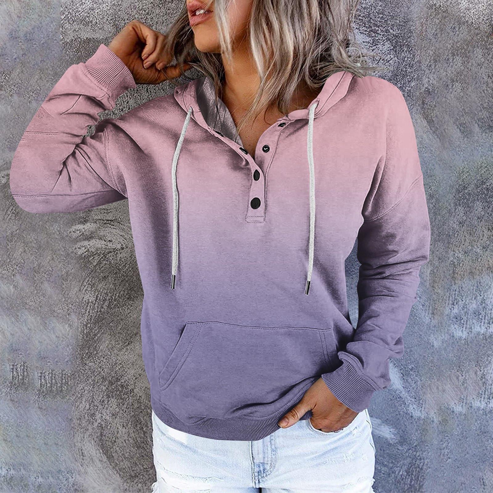 

Женские повседневные модные винтажные пуловеры с длинными рукавами и пуговицами с принтом, толстовки с капюшоном XL