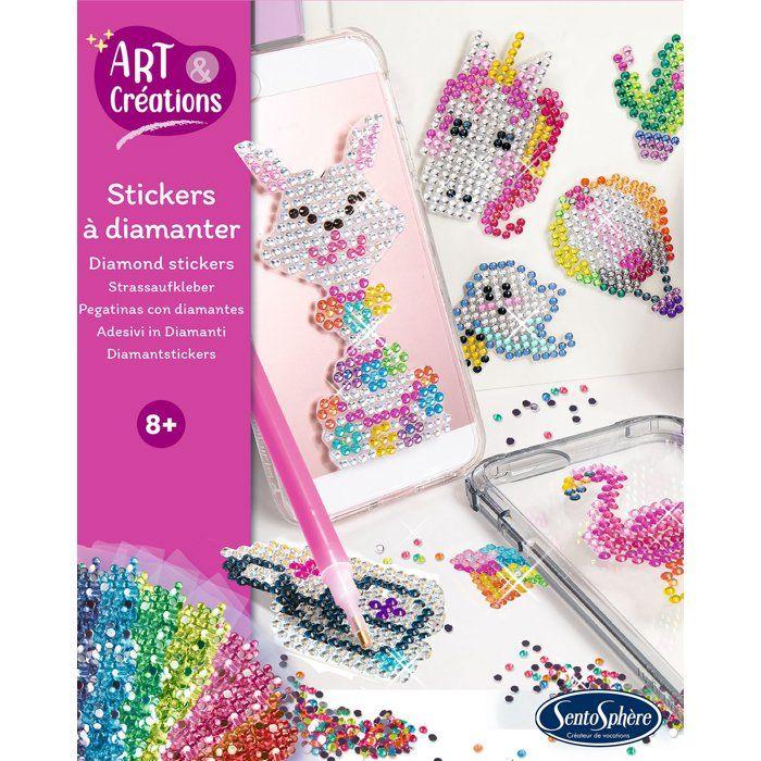 Strass Multicolore - SENTOSPHERE - Art & Créations - Stickers à diamanter - 15 stickers - Décorer ses accessoires - Dès 8 ans
