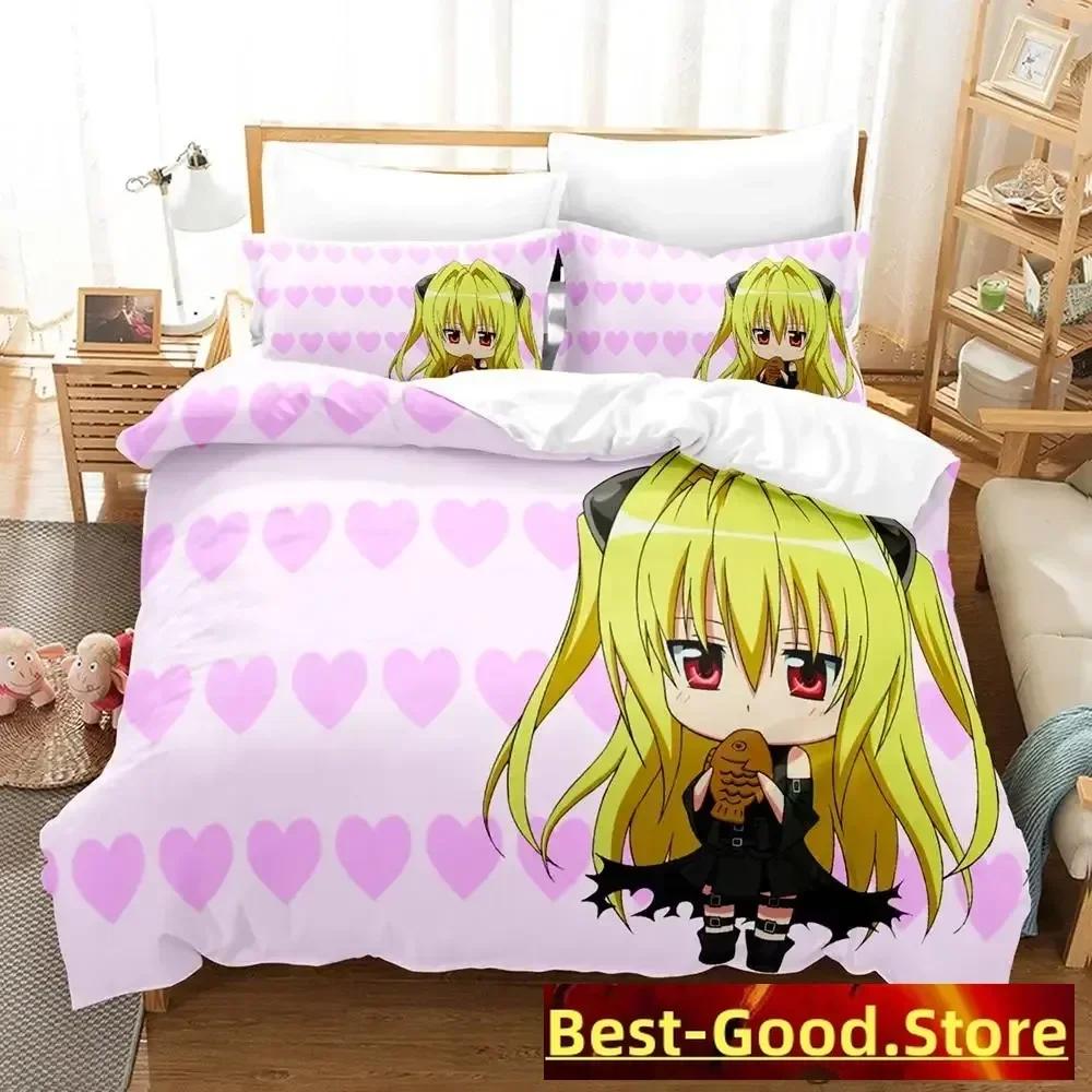 New To Love Ru Bedding Set Duvet Cover Sheet Printed Bed Set Pillowcase Bed Full Queen King Size Comforter Bedroom
