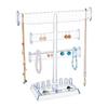 1set 3-Tier T Bar Plastic Jewelry Towers for Earrings Rings Clear 9.8x25x29cm
