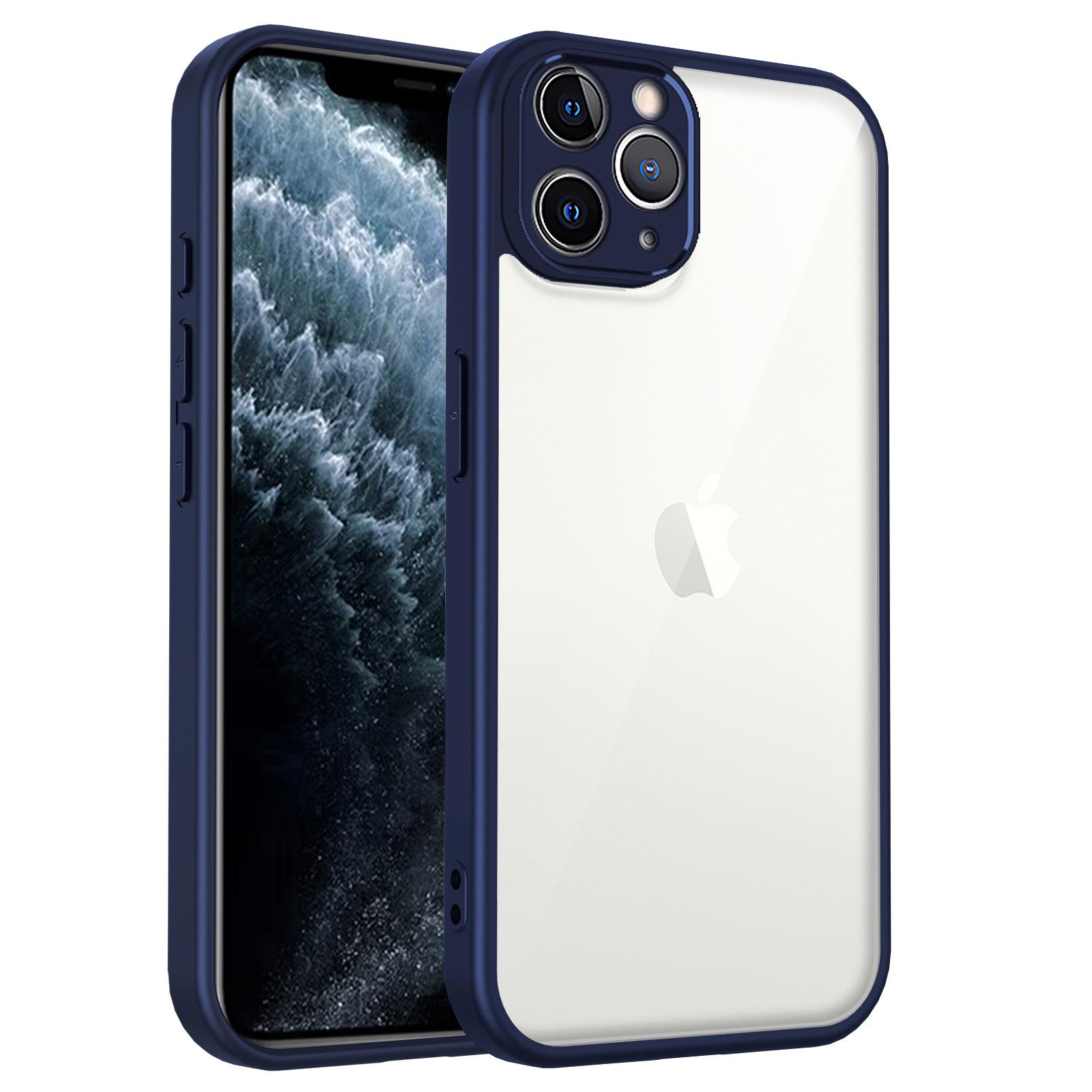 

Чехол для телефона для iPhone 12 11 Pro Max XS Max 7 8 Plus Ударопрочный чехол с воздушной подушкой ТПУ+Прозрачный iPhone XS синий