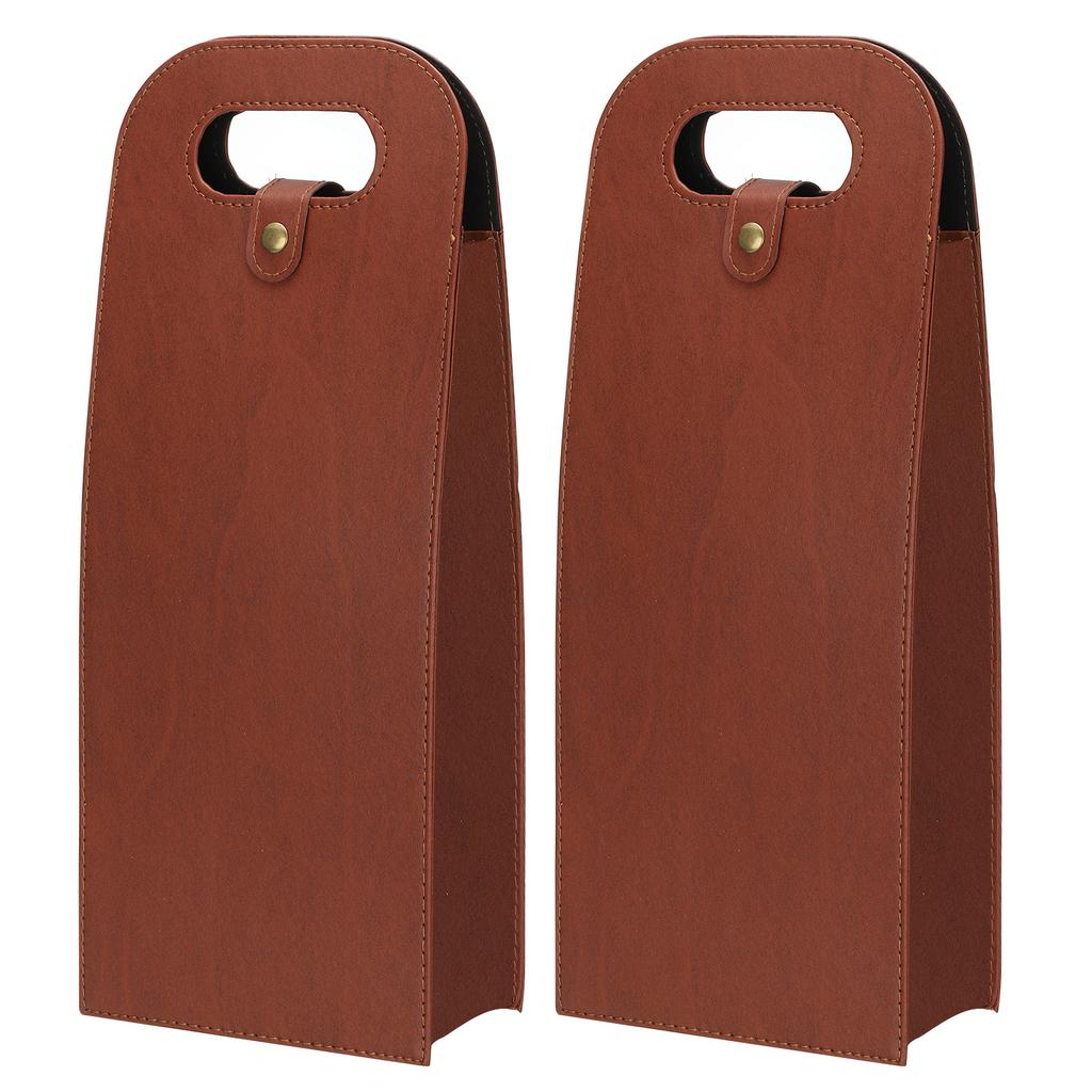 1/2pcs Wine Gift Bag Reusable Leather Wine Tote Carrier Double Layer Champagne Beer Gift Bags Carrier for Birthday Bridal Shower
