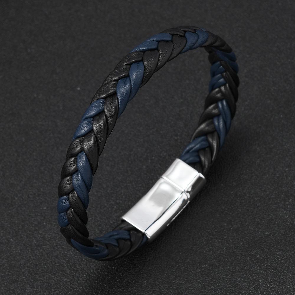 Simple Bracelet for Men Women Twist Braided Leather Minimalist Gift