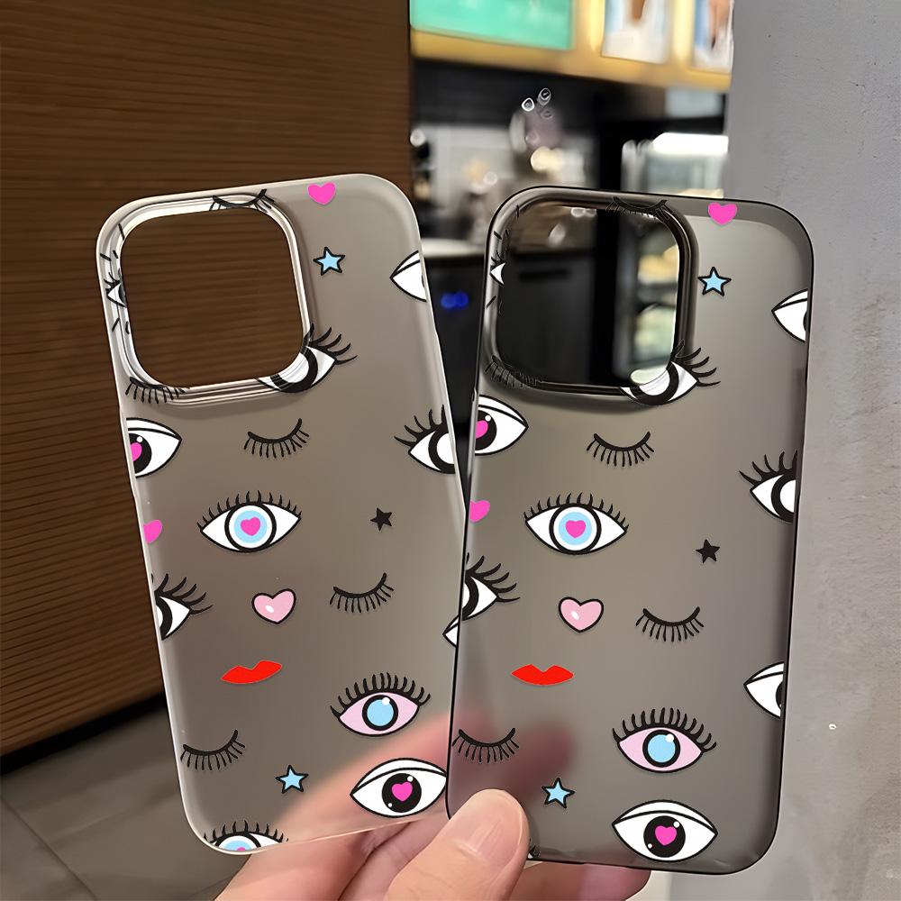 Custodie per cellulari per iPhone 11 13 15 Pro Max 12 14 Pro Max Custodia per iPhone 16 15 Plus 13 Pro 12 Texture smerigliata dipinta Fiori dei cartoni animati