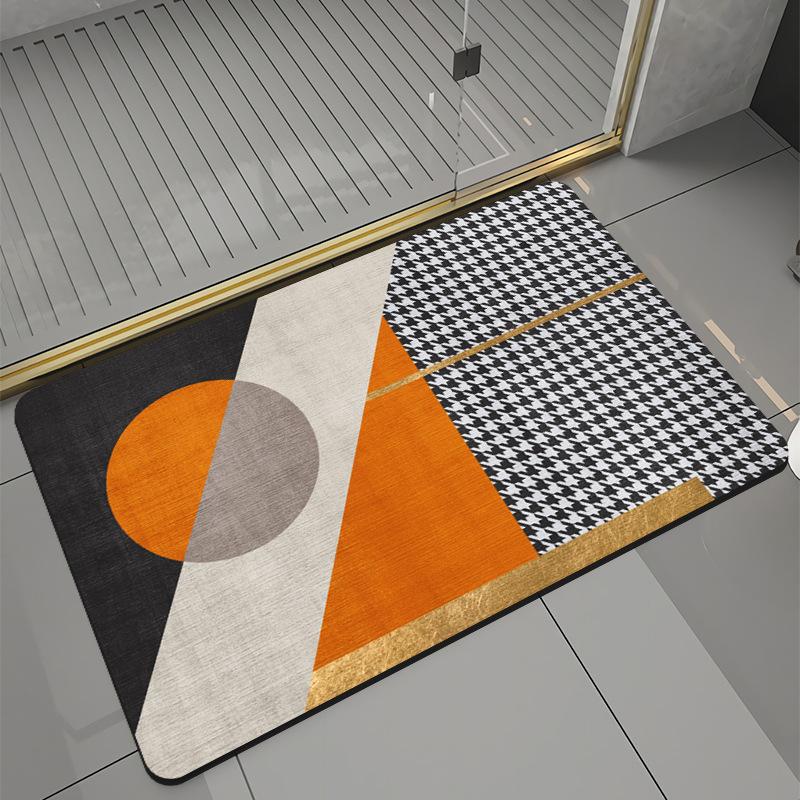 

Geometric Bathroom Absorbent Floor Mat, Diatom Mud Wind Cushion, Toilet Toilet, Non-Slip And Easy To Take Care Of, Absorbent Quick-Drying Floor Mat soft diatom mud 40 * 60cm2.5mm