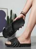 Fashion Beach Men's Shoe Indoor Walk Around Home Slides Soft Platform Sabot House Light Fingerprint Cheap Shoes Liquidation Male Slipper