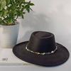 Women's Suede Wide-brimmed Fedora Hat, Western Cowboy Style, Paired with a Shell-decorated Jazz Hat, Equestrian Party Hat.