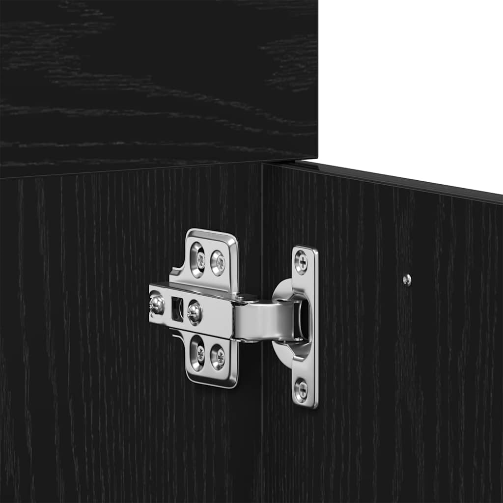 Bathroom Vanity Cabinet Black Oak Effect 60 X 38.5 X 46 Cm