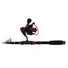 Fishing Rod Set Black Red Carbon Telescopic Fishing Rod GA3000 Spinning Reel with Line Bait Hooks for Saltwater