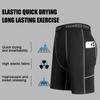 High Performance Men's Compression Shorts With Pocket - Quick Dry Breathable Stretchy Base Layer For Cycling Sports Gym