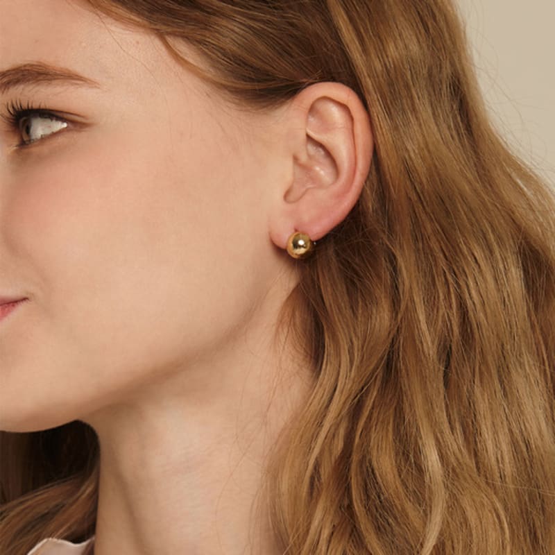 Murmur [925silver]Chic Round Ball Hoop Earring
