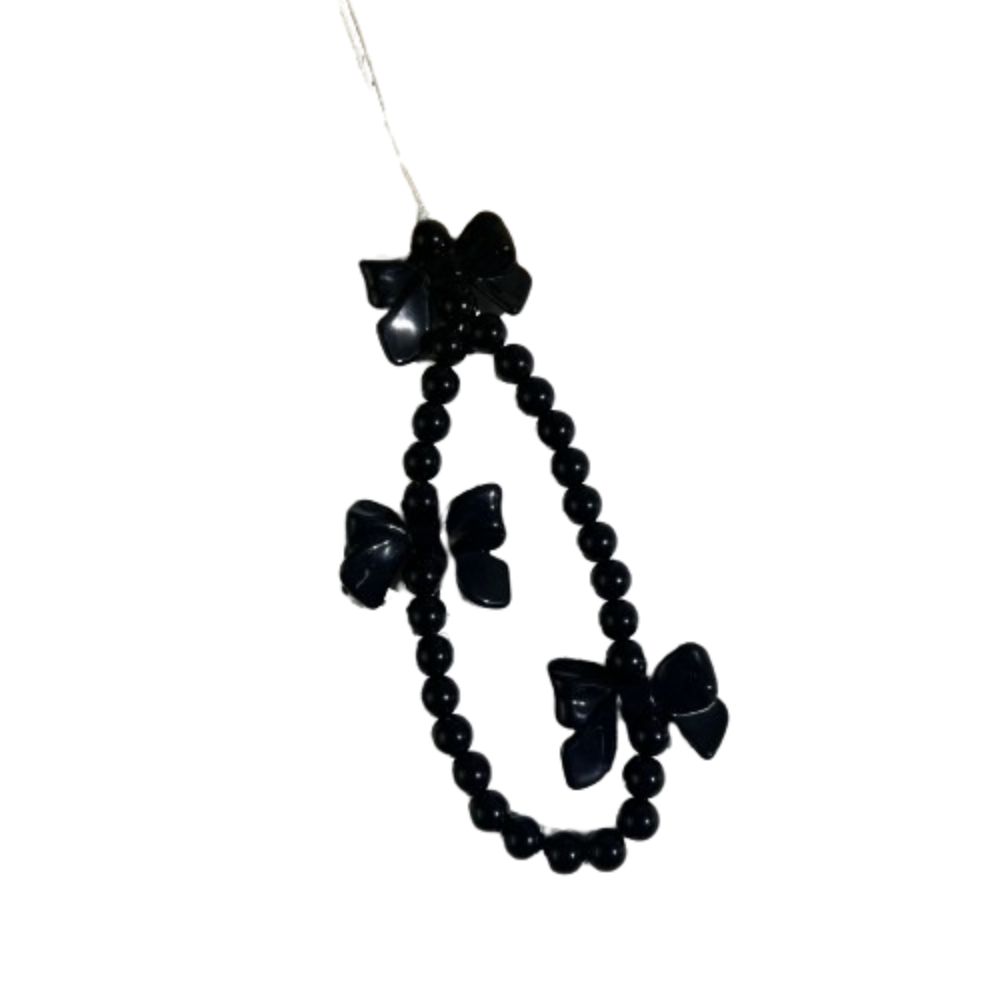 

Y2k Bow Beaded Phone Strap Sweet Key Chain Pendant Cute Backpack Pendant Gift чёрный