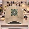 Mandala Art Print Washed Cotton Baseball Cap Adjustable Streetwear Style Unisex Hat
